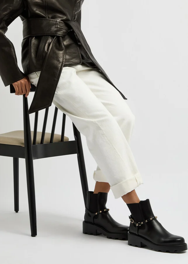 Valentino Garavani Rockstud Beatle Leather Ankle Boot - Image 5