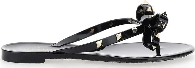 Valentino Garavani Rockstud Bow Detailed Sandals