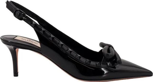 Valentino Garavani Rockstud Bow Detailed Slingback Pumps