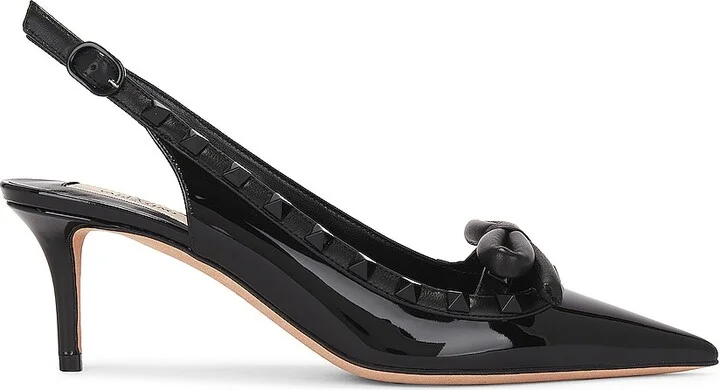 Valentino Garavani Rockstud Bow Sling Back Pump in Black