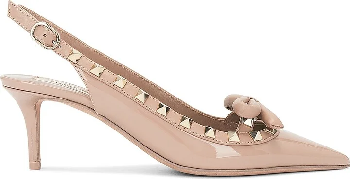 Valentino Garavani Rockstud Bow Sling Back Pump in Rose