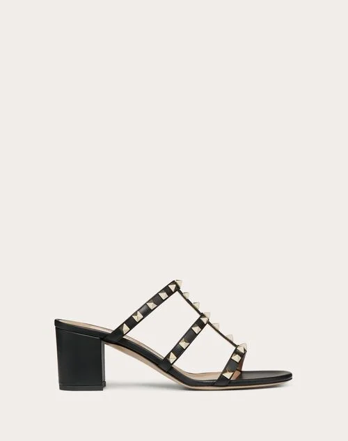 Valentino Garavani Rockstud Calfskin Leather Slide Sandal 60 Mm