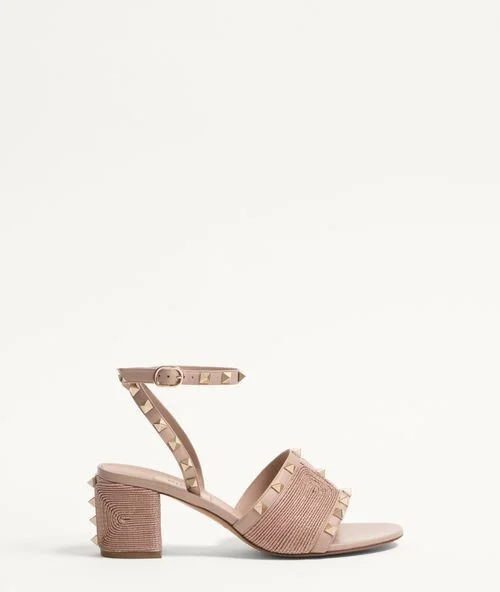 Valentino Garavani Rockstud Calfskin Sandal With Cornely Embroidery 60Mm
