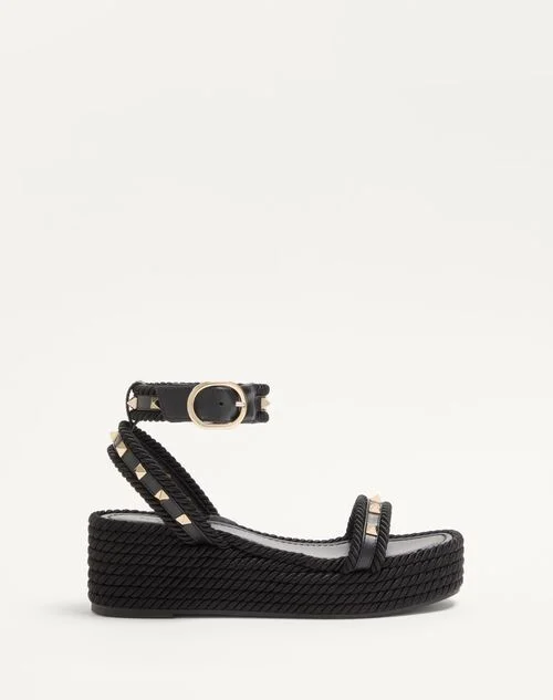 Valentino Garavani Rockstud Flatform Sandal In Calfskin 45Mm