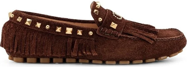 Valentino Garavani Rockstud Fringed Edge Loafers