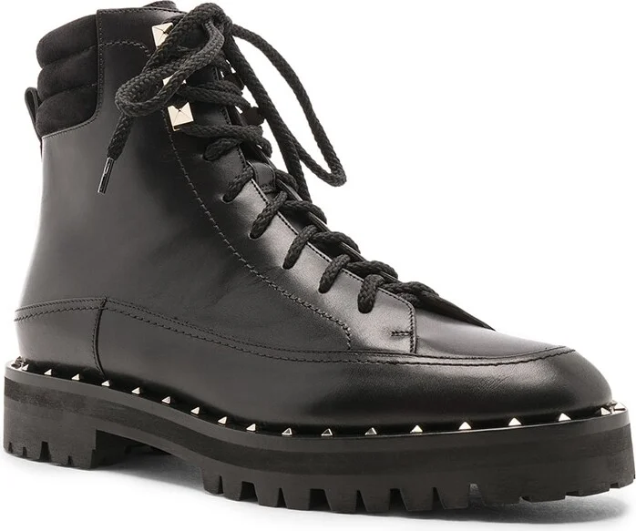 Valentino Garavani Rockstud Hiking Boots in Black - Image 2