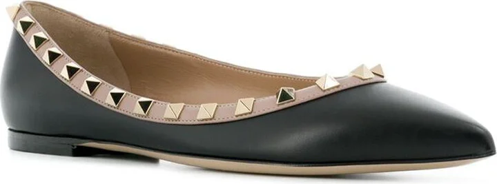 Valentino Garavani Rockstud Leather Ballet Flats - Image 4