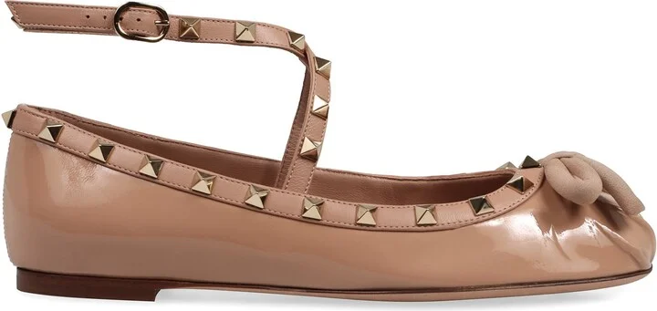 Valentino Garavani Rockstud Leather Ballet Flats - Image 2