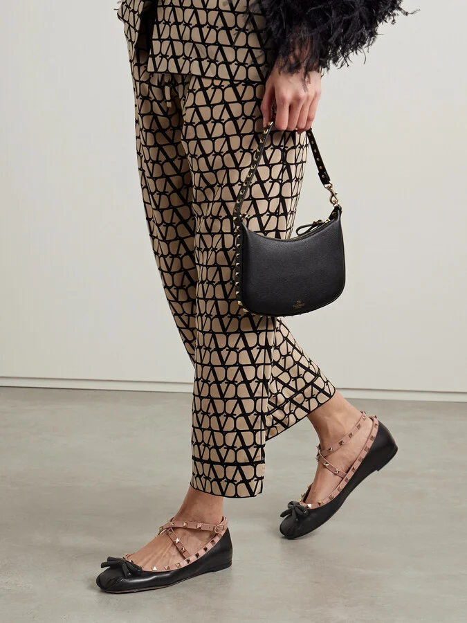 Valentino Garavani - Rockstud Leather Ballet Flats - Black - Image 2