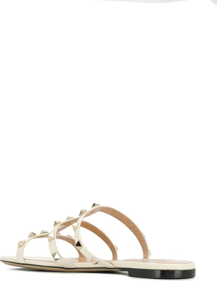 Valentino Garavani Rockstud Leather Flat Sandals - Image 3