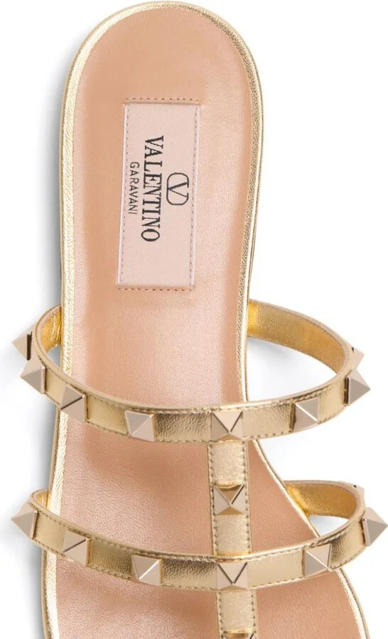 Valentino Garavani Rockstud Leather Flat Sandals - Image 4