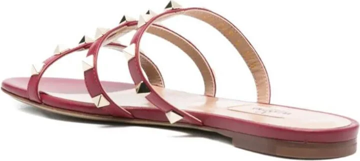 Valentino Garavani Rockstud Leather Flat Sandals - Image 2