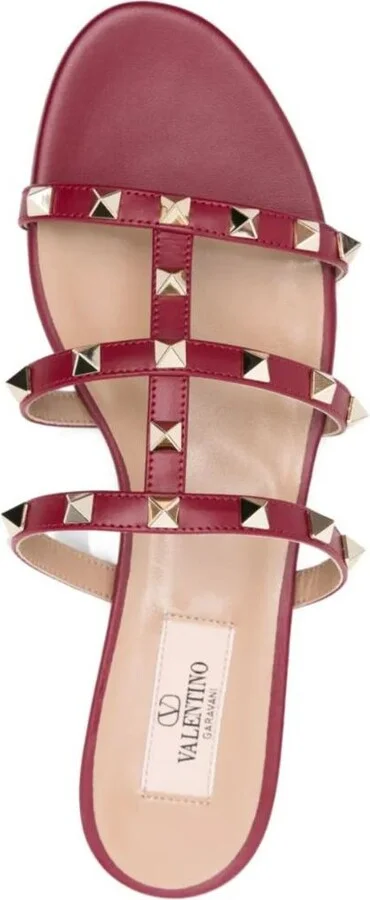 Valentino Garavani Rockstud Leather Flat Sandals - Image 3