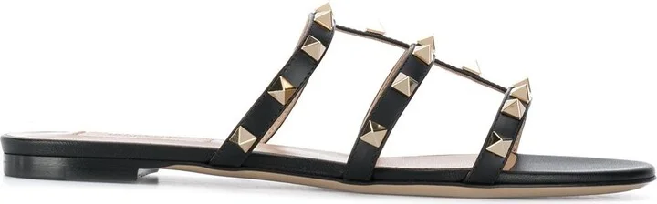 Valentino Garavani Rockstud Leather Flat Sandals