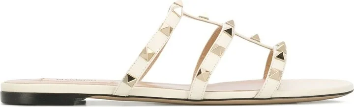 Valentino Garavani Rockstud Leather Flat Sandals