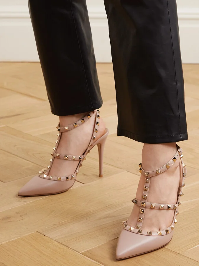 Valentino Garavani - Rockstud Leather Pumps - Pink - Image 2