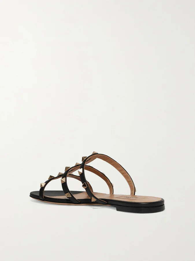 Valentino Garavani - Rockstud Leather Sandals - Black - Image 3