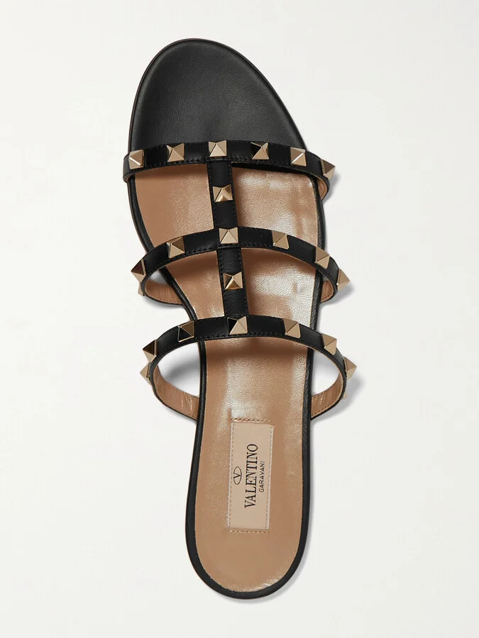 Valentino Garavani - Rockstud Leather Sandals - Black - Image 5