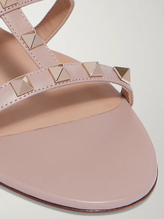 Valentino Garavani - Rockstud Leather Sandals - Pink - Image 4