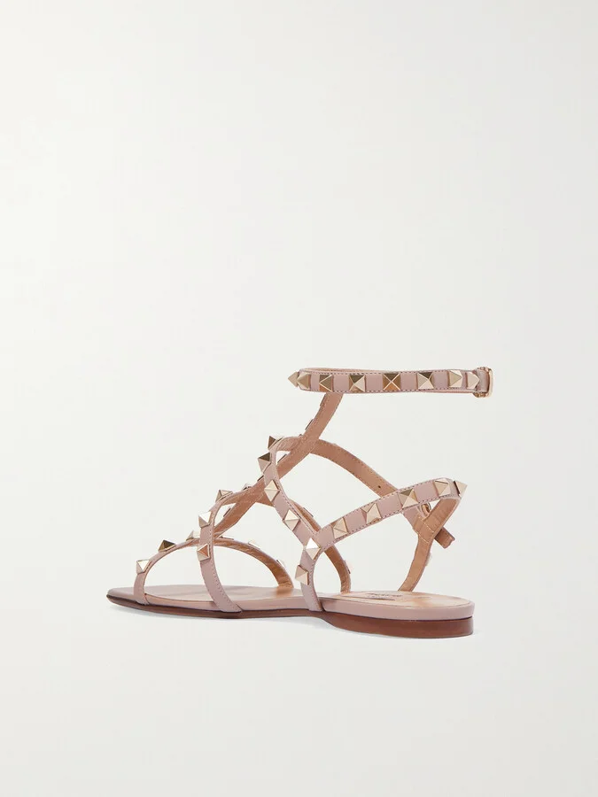 Valentino Garavani - Rockstud Leather Sandals - Pink - Image 3