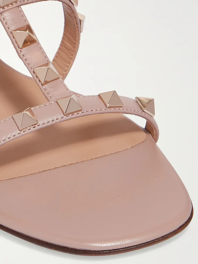 Valentino Garavani - Rockstud Leather Sandals - Pink - Image 4