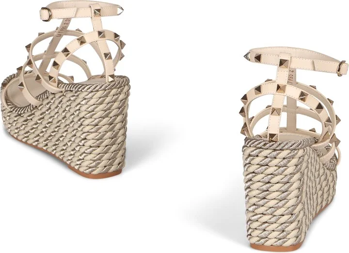 Valentino Garavani Rockstud Leather Wedges - Image 4
