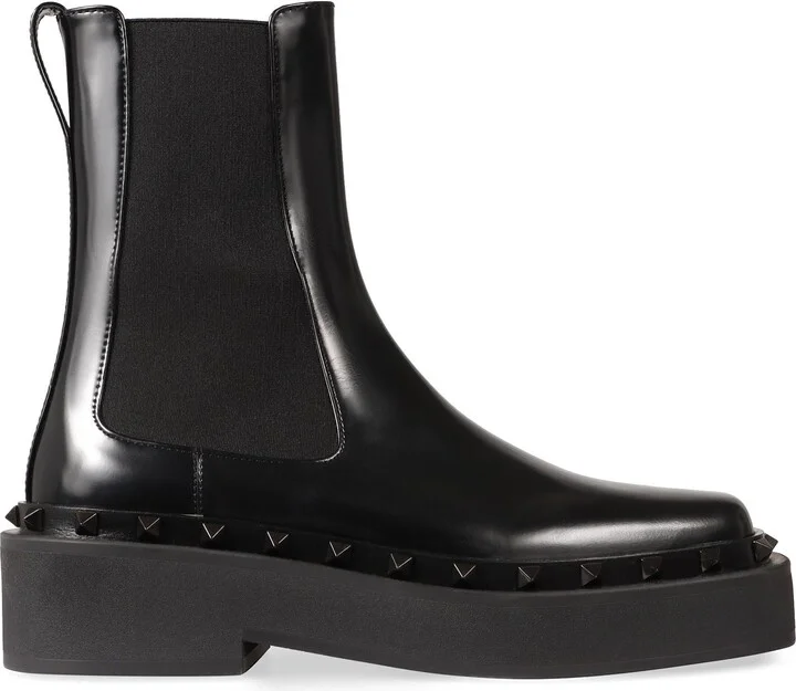 Valentino Garavani Rockstud M-Way Leather Chelsea Boots - Image 2