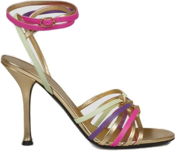 Valentino Garavani Rockstud Metallic Open Toe Sandals