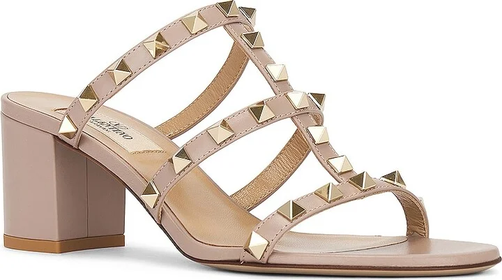 Valentino Garavani Rockstud Mule in Cream - Image 2
