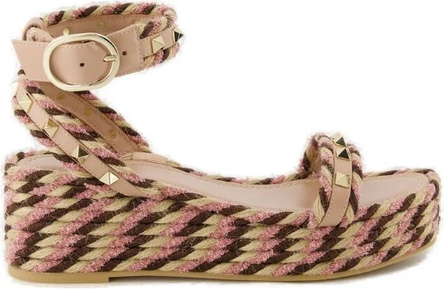 Valentino Garavani Rockstud Open Toe Espadrilles