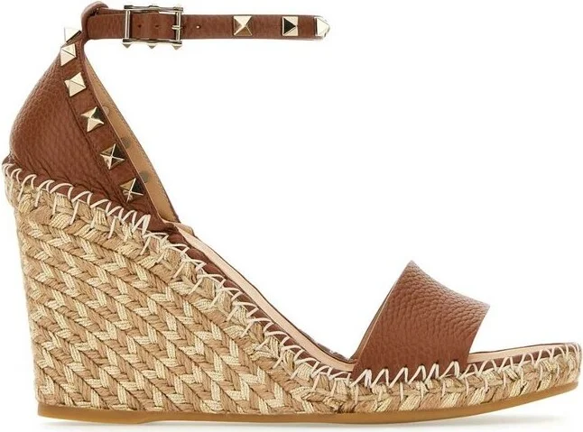 Valentino Garavani Rockstud Open Toe Wedged Sandals