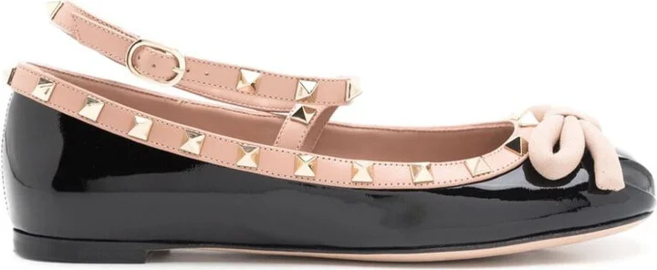 Valentino Garavani Rockstud Patent Leather Ballet Flats