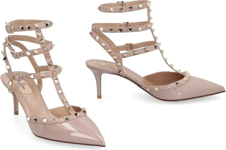 Valentino Garavani Rockstud Patent Leather Slingback Pumps - Image 3