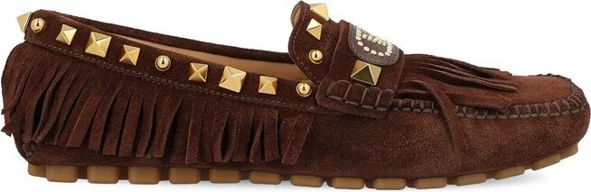 Valentino Garavani Rockstud Plaster Caster Square Toe Loafers