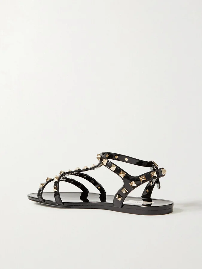 Valentino Garavani - Rockstud Rubber Sandals - Black - Image 3