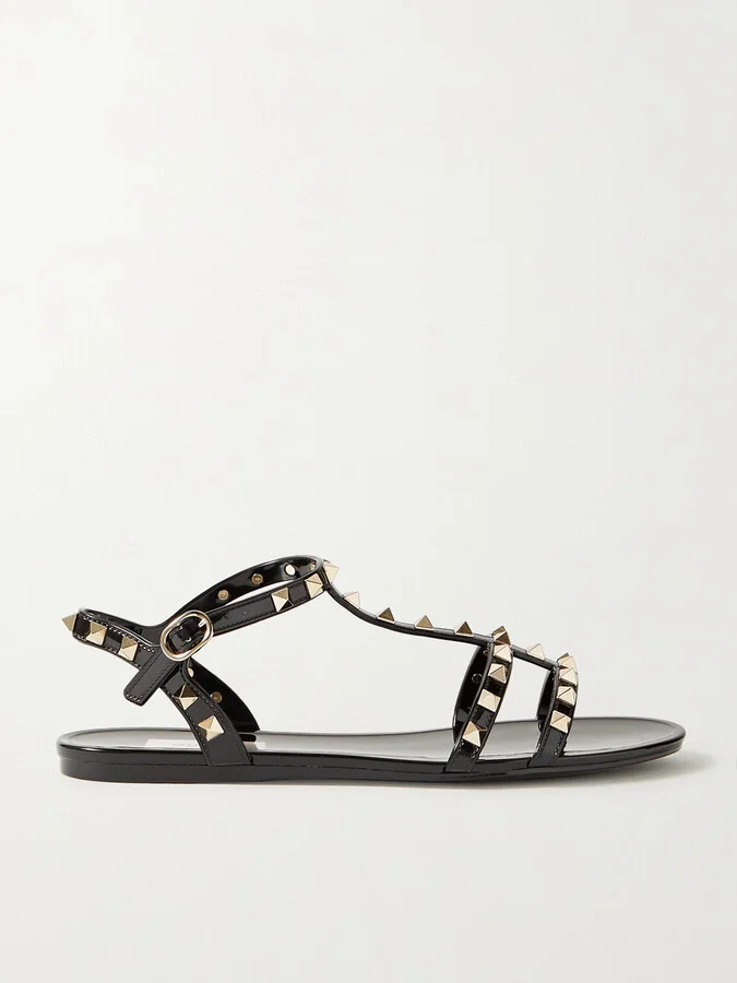 Valentino Garavani - Rockstud Rubber Sandals - Black