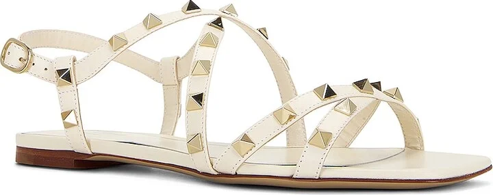 Valentino Garavani Rockstud Sandal in Ivory - Image 2