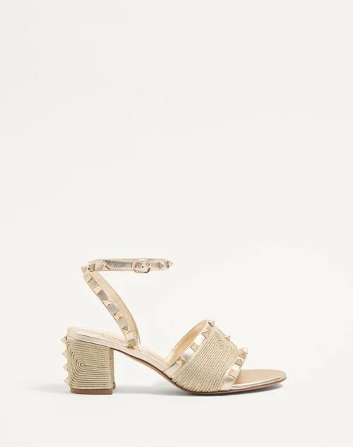 Valentino Garavani Rockstud Sandal In Laminated Nappa With Cornely Embroidery 60Mm