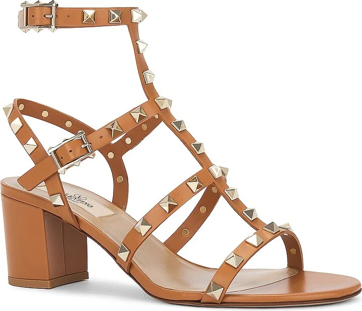 Valentino Garavani Rockstud Sandal in Tan - Image 2