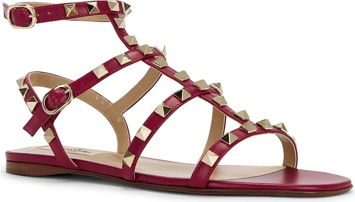 Valentino Garavani Rockstud Sandal in Wine - Image 2