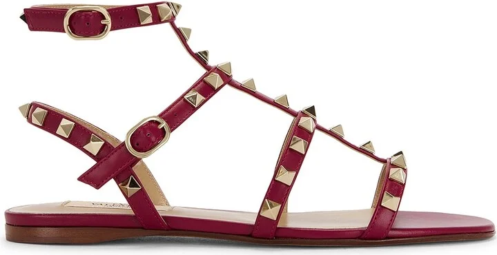Valentino Garavani Rockstud Sandal in Wine