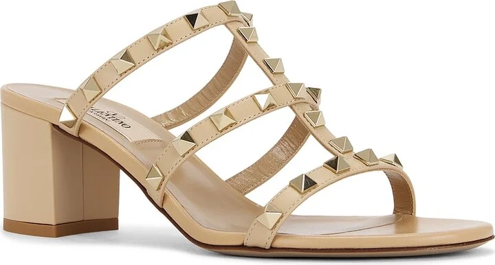 Valentino Garavani Rockstud Slide in Cream - Image 2