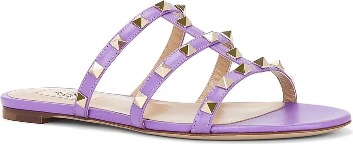 Valentino Garavani Rockstud Slide in Purple - Image 2