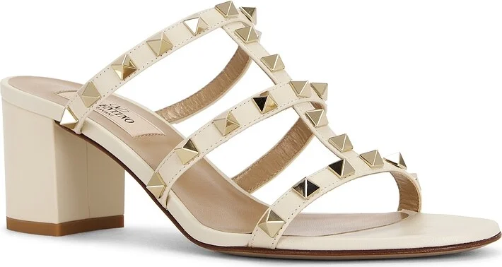 Valentino Garavani Rockstud Slide Mule in Ivory - Image 2