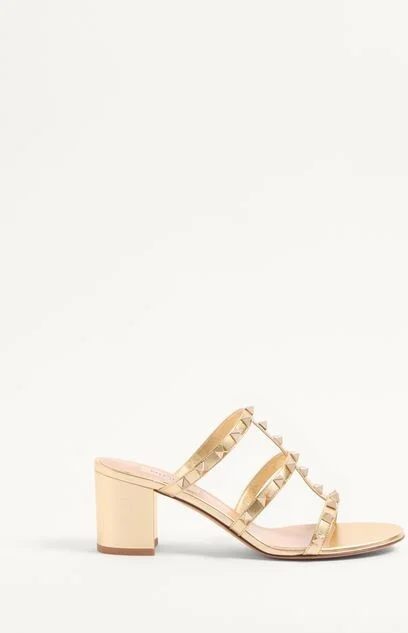 Valentino Garavani Rockstud Slide Sandal In Laminated Nappa Leather 60Mm