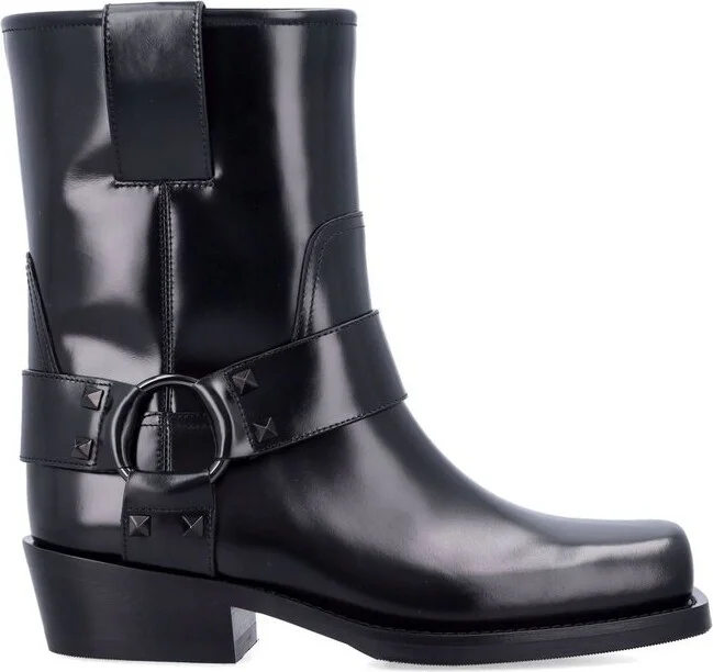 Valentino Garavani Rockstud Square Toe Boots