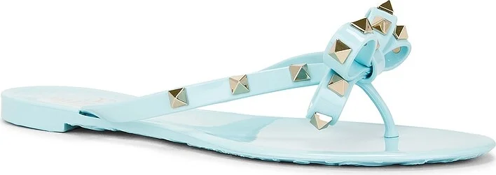 Valentino Garavani Rockstud Thong Sandal in Blue - Image 2