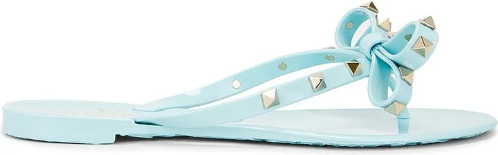 Valentino Garavani Rockstud Thong Sandal in Blue