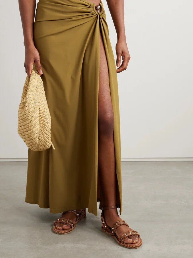 Valentino Garavani - Rockstud Torchon Rope-trimmed Leather Sandals - Brown - Image 2