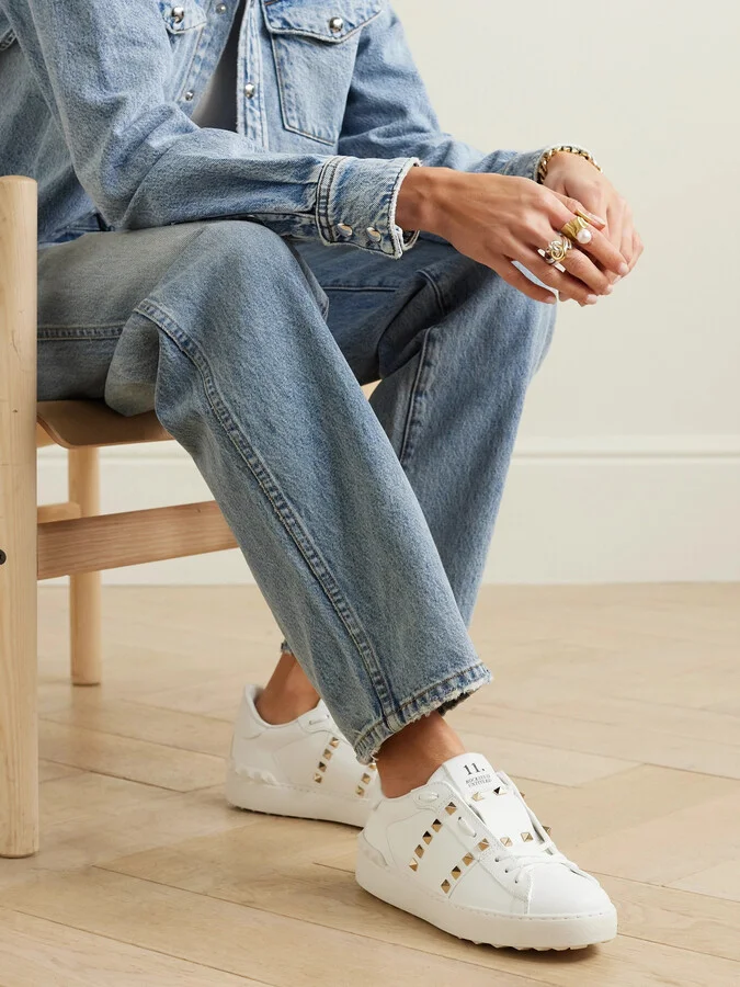 Valentino Garavani - Rockstud Untitled Leather Sneakers - White - Image 2